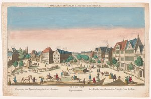 Gezicht op de Rossmarkt te Frankfurt am Main Horse Market في فرانكفورت أم ماين (العنوان على الكائن) بواسطة مجهول