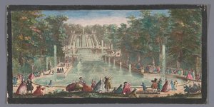 منظر لشلالات حديقة Château de Saint-Cloud Veue de la cascade de St. Cloud (العنوان على الكائن) بواسطة مجهول