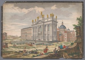 منظر لكنيسة القديس يوحنا لاتيران في روما Veduta della Basilica di S. Giovanni Laterano (العنوان على الجسم) بواسطة مجهول