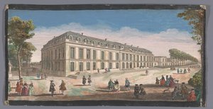 منظر لـ Château de Choisy يُرى من الحديقة Vüe ​​de la Maison Royalle de Choisy du côté du jardin (العنوان على الكائن) بواسطة جاك ريغو (ربما)