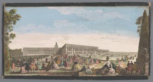 منظر لقصر فرساي من الحديقة Vue du Chateau de Versailles (العنوان على الكائن) بواسطة جاك ريغو (ربما)