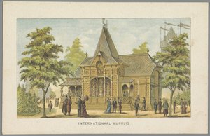 بيت النبيذ الدولي في المعرض العالمي في أمستردام ، 1883 بيت النبيذ الدولي (العنوان على الكائن) ذاكرة أمستردام في عام 1883 (عنوان السلسلة على الكائن) بواسطة إمريك وبينجر