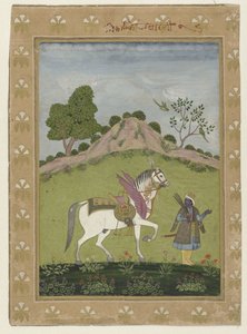 Kalki مع حصانه الأبيض Devadatta بواسطة مجهول