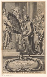 الملك يعكسه العدل والإيمان صفحة العنوان لـ: Petrus Belluga و Camillo Borello ، منظار المنظار ، 1655 بواسطة فرانسيس فيفيان