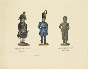 مانيكين بيس بملابس مختلفة ، ١٨١٧ مانيكين بيس. الزي الكبير. مانيكين بيس. Petite Tenue (العنوان على الكائن) بواسطة مجهول