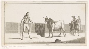ماتادور يتحدى الثور Coleccion de las Principales suertes de una corrida de toros (عنوان السلسلة على الكائن) مجموعة من أهم المناورات في مصارعة الثيران (عنوان السلسلة) بواسطة أنطونيو كارنيسيرو