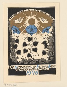 أمنية العام الجديد لعام 1946 من Nederlandsche Exlibriskring بواسطة مجهول