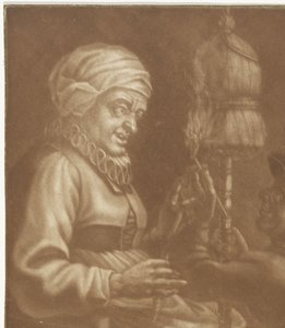 امرأة عجوز مع ديستاف بواسطة مجهول