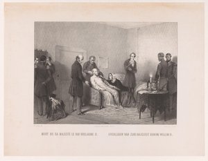 وفاة الملك فيليم الثاني Mort de sa majesté le roi Guillaume II / Death of His Majesty King William II (Title on object) بواسطة ايليا الاسباني