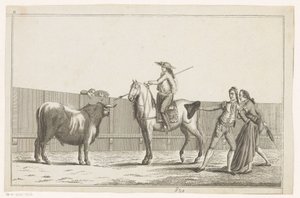يصوب بيكادور رمحه على ثور Coleccion de las Principales suertes de una corrida de toros (عنوان السلسلة على الكائن) مجموعة من أهم المناورات في مصارعة الثيران (عنوان المسلسل) بواسطة أنطونيو كارنيسيرو