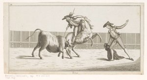 يغرق بيكادور رمحه في ثور Coleccion de las Principales suertes de una corrida de toros (عنوان السلسلة على الكائن) مجموعة من أهم المناورات في مصارعة الثيران (عنوان المسلسل) بواسطة أنطونيو كارنيسيرو