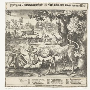 الأذى عرض Schreminckel (العنوان على الكائن) الوحش النحيل جدًا في الجسد / الوقت لا شيء ثم المرأة التقية (العنوان على الشيء) بواسطة بيتر فان دير كيري (ربما)