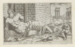 سكلبتور فان مارفوريو كوكب المشتري باناريوس المعروف باسم Marphorius في سوق الماشية (العنوان على الكائن) المنحوتات العتيقة في روما (عنوان السلسلة) أيقونات التماثيل القديمة لمدينة روما والتي تظهر في الأماكن العامة (عنوان السلسلة) بواسطة مجهول