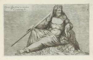 Sculptuur van Oceanus صورة لأوقيانوس روما في الحديقة الخضراء للقيصر (العنوان على الكائن) المنحوتات العتيقة في روما (عنوان السلسلة) أيقونات التماثيل القديمة لمدينة روما والتي تظهر في الأماكن العامة (عنوان السلسلة) بواسطة مجهول