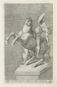 Sculptuur van een Amazone te paard صورة لأمازون قتال في قصر فارنيزي (العنوان على الكائن) المنحوتات العتيقة في روما (عنوان السلسلة) أيقونات التماثيل القديمة لمدينة روما والتي تظهر في الأماكن العامة (عنوان السلسلة) بواسطة مجهول