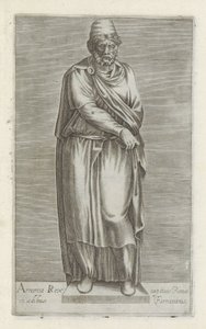 Sculptuur van een barbarese السجين ملك أرمينيا لأسرى روما في قصر فارنيز (العنوان على الكائن) المنحوتات العتيقة في روما (عنوان السلسلة) أيقونات التماثيل القديمة لمدينة روما والتي تظهر في الأماكن العامة (عنوان السلسلة) بواسطة مجهول