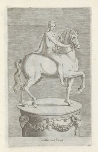 Sculptuur van een naakte jongen op een paard المنحوتات العتيقة في روما (عنوان السلسلة) أيقونات التماثيل القديمة لمدينة روما والتي تظهر في الأماكن العامة (عنوان السلسلة) بواسطة مجهول