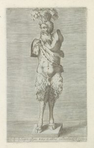 Sculptuur van een sater صور لسواتل روما في منازل فالنس (العنوان على الكائن) المنحوتات العتيقة في روما (عنوان السلسلة) أيقونات التماثيل القديمة لمدينة روما والتي تظهر في الأماكن العامة (عنوان السلسلة) بواسطة مجهول
