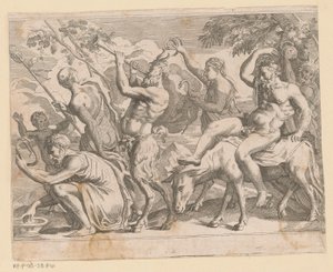 التقى Silenus ساتيرس في مينادن بواسطة جيوفاني باتيستا جاليستروزي