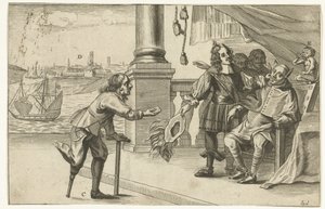 رسم كاريكاتوري عن الهجوم الفاشل على أوستند ، 1658 حوار Ostenden (العنوان على الكائن) بواسطة مجهول