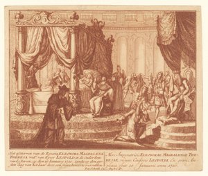 فراش موت الإمبراطورة إليونورا من بالاتينات نيوبورج ، 19 يناير 1720 وفاة Kyserin Eleonora Magdalena Theresa Woad. لـ Kyser Leopold في عمر 65 عامًا (...) (العنوان على الكائن) بواسطة غير معروف