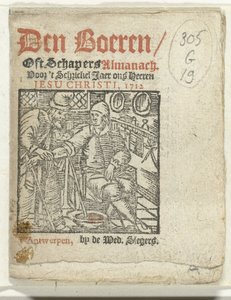 صفحة العنوان لـ: Den Boeren / Oft Schapers Almanach Voor 