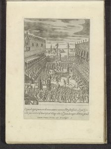 Viering van Vette Donderdag op het Piazzetta te Venetië Scènes uit het Venetiaanse leven (عنوان السلسلة) Habiti d'Huomeni and Venetian Women مع موكب Ser.ma Signoria وتفاصيل أخرى مثل حفلات الانتصارات والاحتفالات العامة للنبلاء بواسطة جياكومو فرانكو