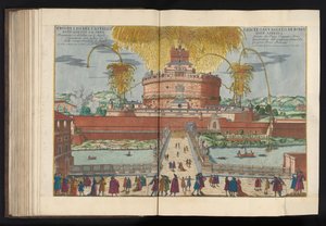 الألعاب النارية في Engelenburcht نشرة del Castello e Ponte Sant