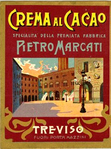 إعلان عن كريم الكاكاو Marcati من Treviso (Chromolithography) بواسطة مجهول مجهول