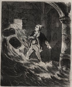 حاول الهروب من Toulon Bagne في القرن التاسع عشر. نقش في "تاريخ المحكوم عليهم منذ إنشائهم حتى يومنا هذا" (1877) لبيير زكون (1817-1895) (كولونيا بينالي - مستعمرة جزائية). مجموعة خاصة. بواسطة مجهول مجهول