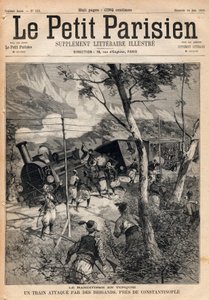 قطاع الطرق في تركيا ، قطار هاجمه لصوص بالقرب من القسطنطينية. نقش على "" Le petit Parisien "من عام 1891. مجموعة خاصة. بواسطة مجهول مجهول