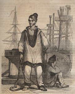 إدانات إلى الأبد في Rochefort Bagne في القرن التاسع عشر. نقش في "تاريخ المدانين منذ إنشائهم حتى يومنا هذا" (1877) لبيير زكون (1817-1895) (كولونيا بينالي - مستعمرة العقوبات) بواسطة مجهول مجهول