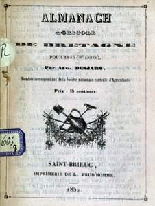 غلاف من Almanach Agricole de Bretagne بواسطة مجهول مجهول