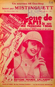 غلاف نوتة "Gosse de Paris" التي غناها Mistinguett (Mistinguette) (1875 - 1956) ، مغني فرنسي بواسطة مجهول مجهول