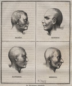 Criminal Phrenology in the Brest Bagne (portraits depicting the physiognomic characteristics of different types of criminals). Engraving in “Histoire des bagnes depuis leur création à nos jours”” (1877) by Pierre Zaccone (1817-1895) (Colonia Penale - Penal بواسطة مجهول مجهول