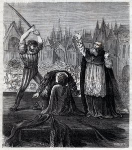 قطع رأس الكونت إيغمونت وهورن (1568) في بروكسل أثناء الاستبداد الإسباني بهولندا - حرب الأربع وعشرين عامًا (1568-1648): فصل لامورال ، كونت إيغمونت ، أمير جافري (1522-1568) ، سياسي هولندي. تمت إدانته في الإطار بواسطة مجهول مجهول