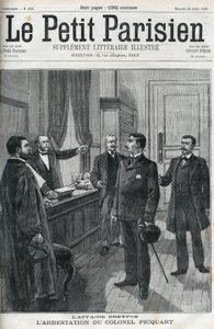قضية دريفوس ، في عام 1898 ، اعتقال المقدم جورج بيكوارت (1854-1914). في "le petit Parisien" عام 1898. بواسطة مجهول مجهول
