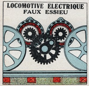 سكك حديدية كهربائية: محور زائف لقاطرة كهربائية. رسم توضيحي مجهول من عام 1925. مجموعة خاصة. بواسطة مجهول مجهول
