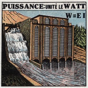 الوحدات الكهربائية: وات لقياس الطاقة الكهربائية. رسم توضيحي مجهول من عام 1925. مجموعة خاصة. بواسطة مجهول مجهول