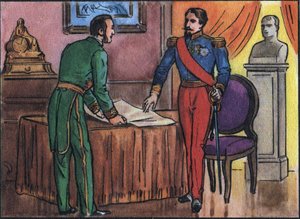 الإمبراطور نابليون الثالث (1808-1873) مع البارون جورج هوسمان (1809-1891) توضيح مجهول في مجموعة ملوك ورؤساء فرنسا ". القرن ال 20. مجموعة خاصة. بواسطة مجهول مجهول