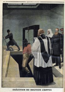 إعدام دكتور كريبن ، رسم توضيحي من "The Petity Journal" ، ملحق مصور ، 4 ديسمبر 1910 - إعدام الدكتور هربرت هولي كريبن في سجن بينتونفيل ، المحكوم عليه بالإعدام لقتل إلمور الجميلة - "" بيتيتي جورنا بواسطة مجهول مجهول