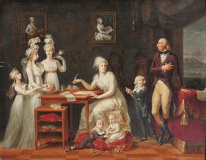 فرديناند إيير (roi des Deux-Siciles) (1751-1825) - الملك فرديناند الرابع ملك نابولي وصقلية مع عائلته ، مجهول. زيت على خشب ، مقاس: 42x53،3 ، أواخر القرن الثامن عشر ، مجموعة خاصة بواسطة مجهول مجهول