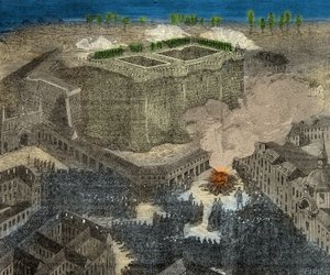 Fete de la Saint Jean Place de la Bastille في القرن الثامن عشر ، نقش ، مجموعة خاصة بواسطة مجهول مجهول