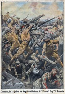 الحرب العالمية الأولى 1914-1918 (الحرب 14-18). معركة كريت بازنتين في 13 و 14 يوليو 1916 حيث عارض الإنجليز الجيش الألماني. في "" لو بيتيت جورنال "بتاريخ 6/8/1916. مجموعة خاصة بواسطة مجهول مجهول