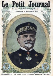 الحرب العالمية الأولى 1914-1918 (الحرب 14-18). صورة للأدميرال دارتيج دو فورنيه القائد العام لأسطول الحلفاء في الشرق. فى "" لو بيتيت جورنال "فى 19/11/1916. مجموعة خاصة بواسطة مجهول مجهول