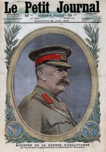 الحرب العالمية الأولى 1914-1918 (الحرب 14-18). صورة لوزير الحرب في إنجلترا هوراشيو هربرت كيتشنر (1850-1916). فى "" لو بيتيت جورنال "فى 25/06/1916. مجموعة خاصة بواسطة مجهول مجهول