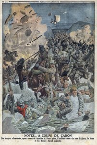 الحرب العالمية الأولى 1914-1918 (الحرب 14-18). يحاول الجيش الألماني عبور نهر دونا جيلي لكن المدفعية الروسية أطلقت النار على الجليد بمسدس وأغرقت الجيش الألماني (الملقب بوشي في النص) في "" مجلة بيتيتي " بواسطة مجهول مجهول