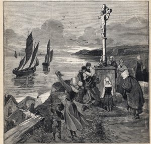 الصيد في آيسلندا: يغادر الصيادون بريتاني. نقش على "" لو بيتي باريزيان "" "في 12/03/1893. بواسطة مجهول مجهول