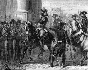 فرانسوا هانريوت (1761-1794) ، ثوري فرنسي عند باب المؤتمر (9 Thermidor 1794) - نقش في "Histoire des Girondins" لألفونس دي لامارتين (1790-1869) 1865-1866 - مجموعة خاصة بواسطة مجهول مجهول