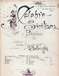 صورة مقدمة من المقطوعة الموسيقية لـ Celebre siciliana المنسوبة إلى GB Pergolese بواسطة مجهول مجهول